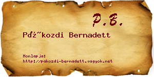 Pákozdi Bernadett névjegykártya